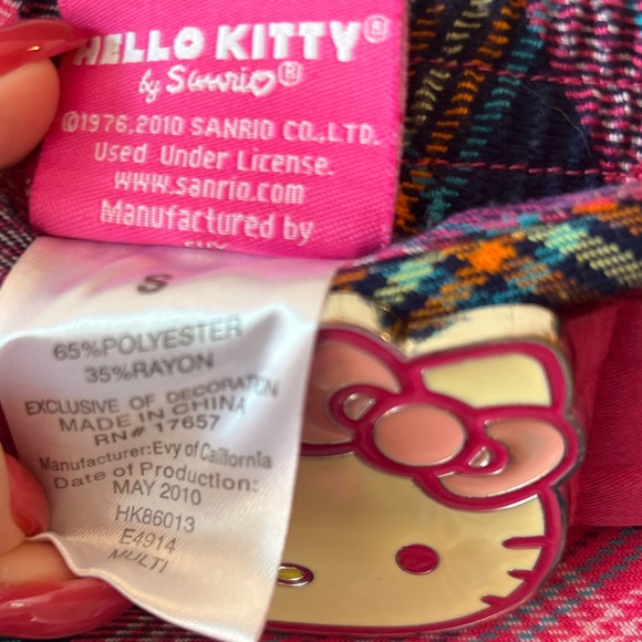 Hello Kitty Kids Skort Hello Kitty Buckle Belt Size Small - Picture 2 of 10